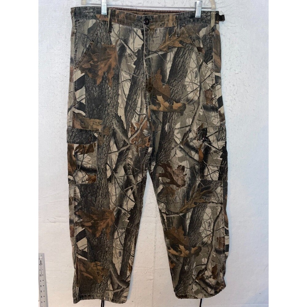 Liberty Men's Pants 38 Camo Green Brown Realtree Hardwoods Cargo Hunting Outdoor